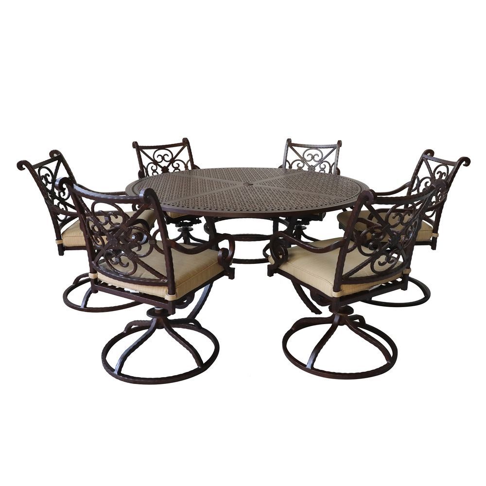 Picture of Santa Rosa 2 Round Patio Set with Swivel Chairs