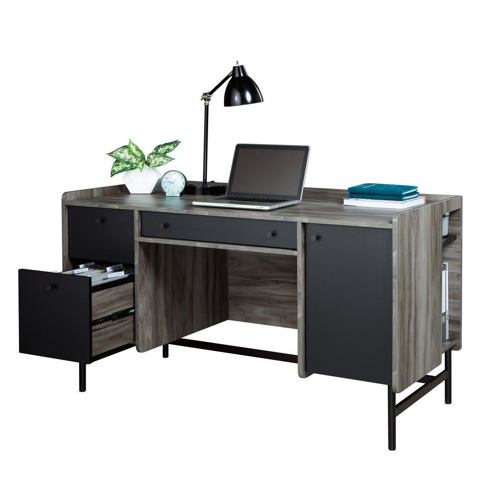 Harvey Park Double Pedestal Desk Jet Acacia