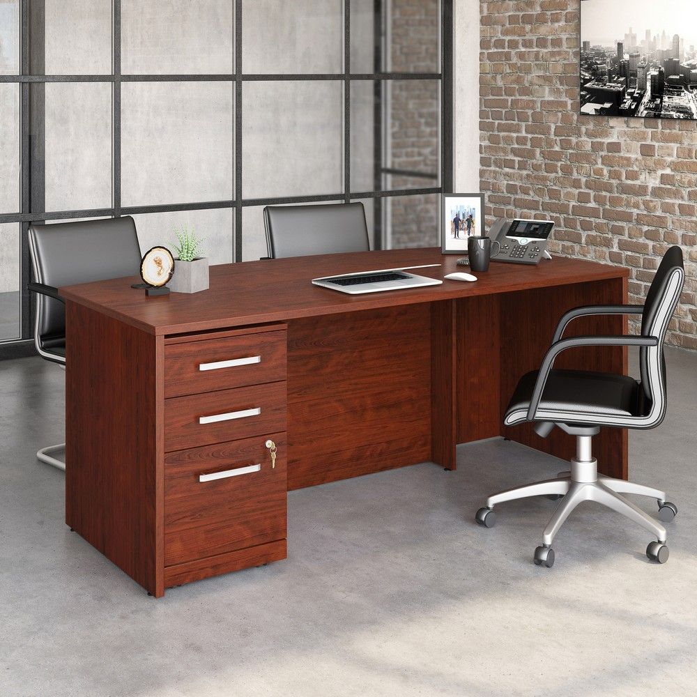 Picture of Affirm 72" Single Pedestal Bowfront Desk - Classic