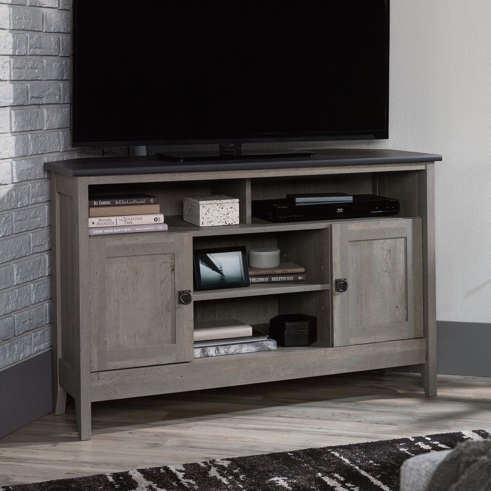 Picture of August Hill Corner Entertainment Stand - Mystic Oak