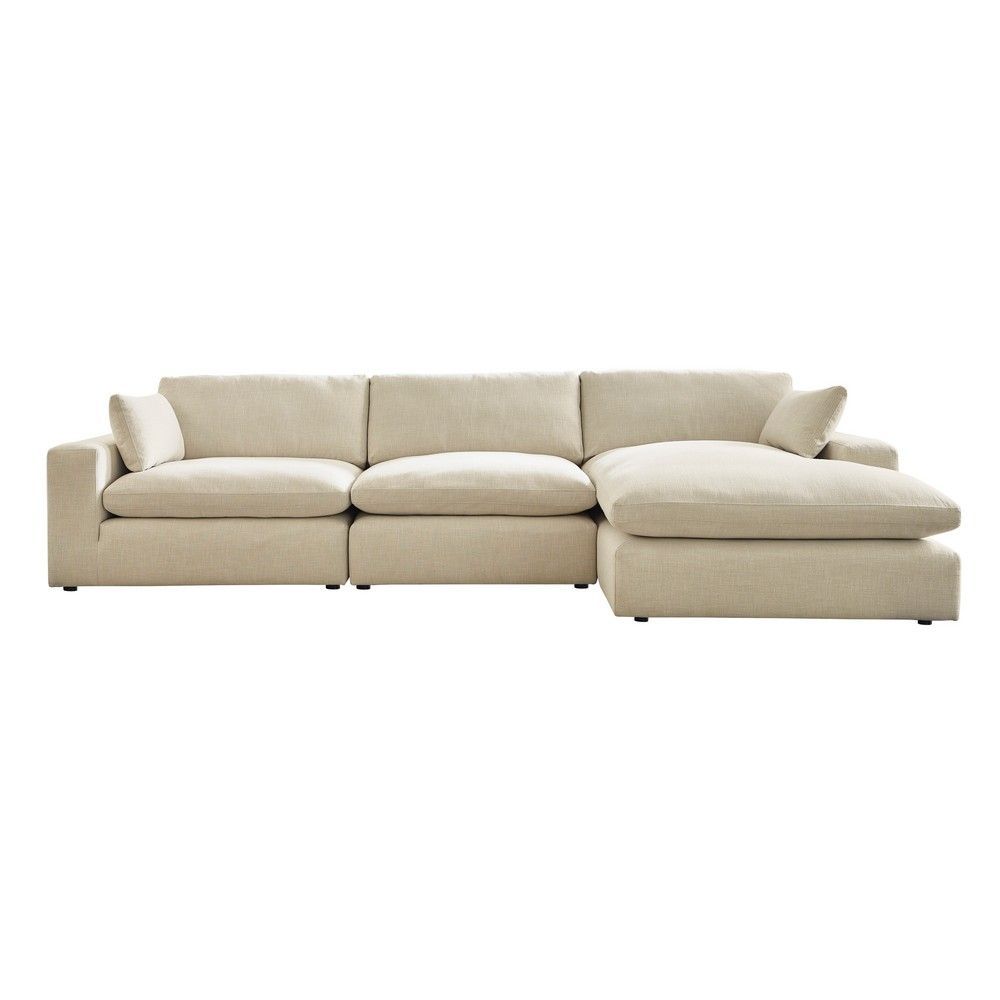 Nimbus Modular 3-Piece Sofa with Right Chaise - Linen | American