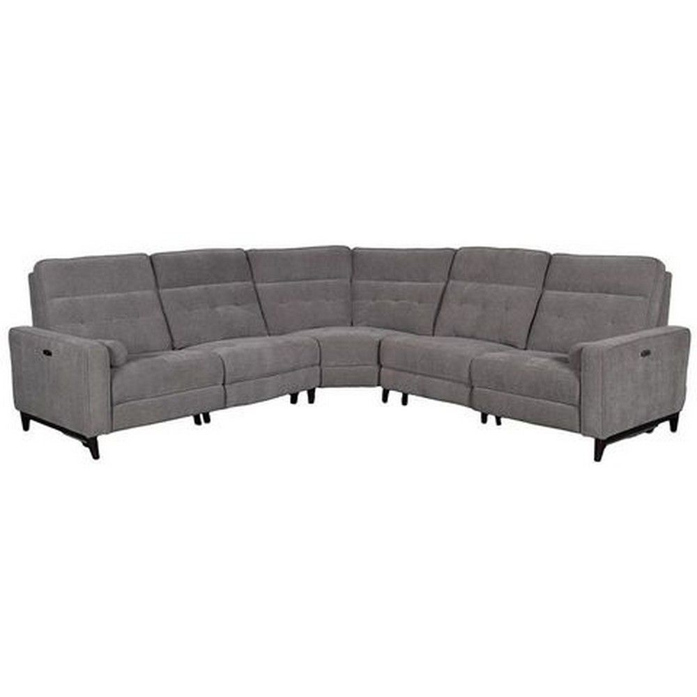 Picture of Beau 5-Piece Power Sectional with Tray - Pewter