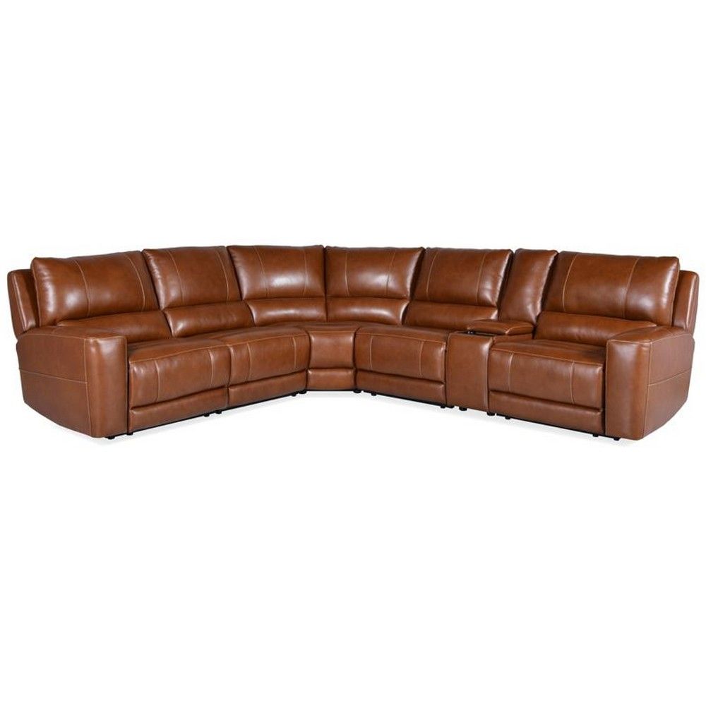 Picture of Spencer 6-Piece Leather Sectional - Caramel