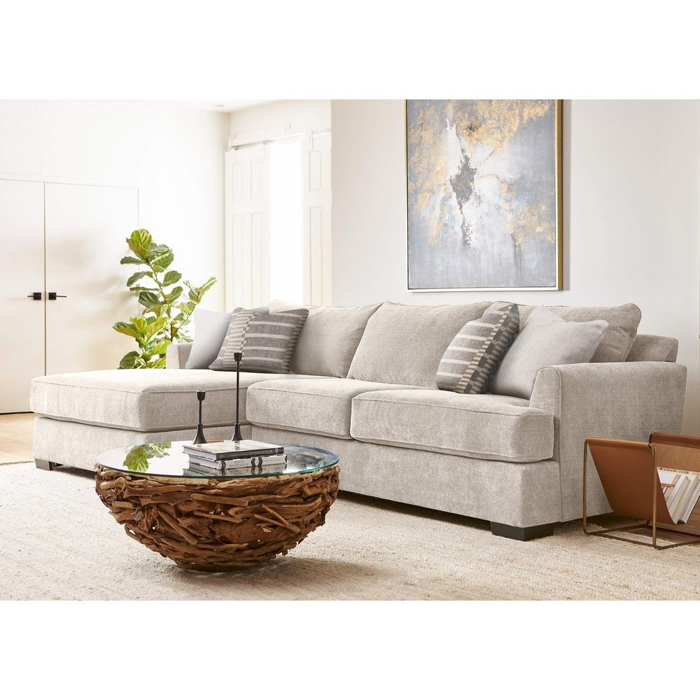 Dahlia 2-Piece Sofa with Chaise - Parchment | American Home