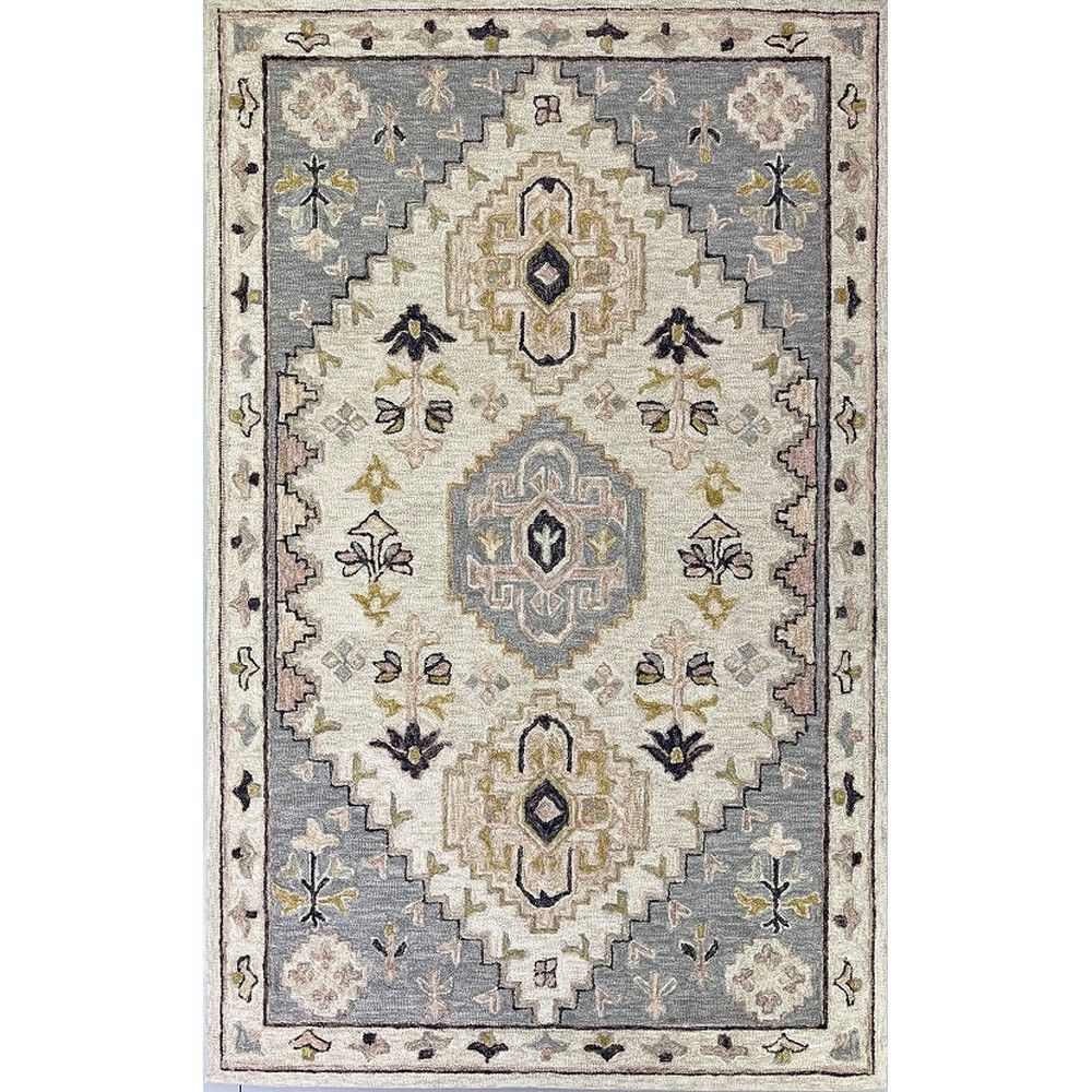 Picture of R2310 Beige Gray Wool Hand Tufted Traditional Rug